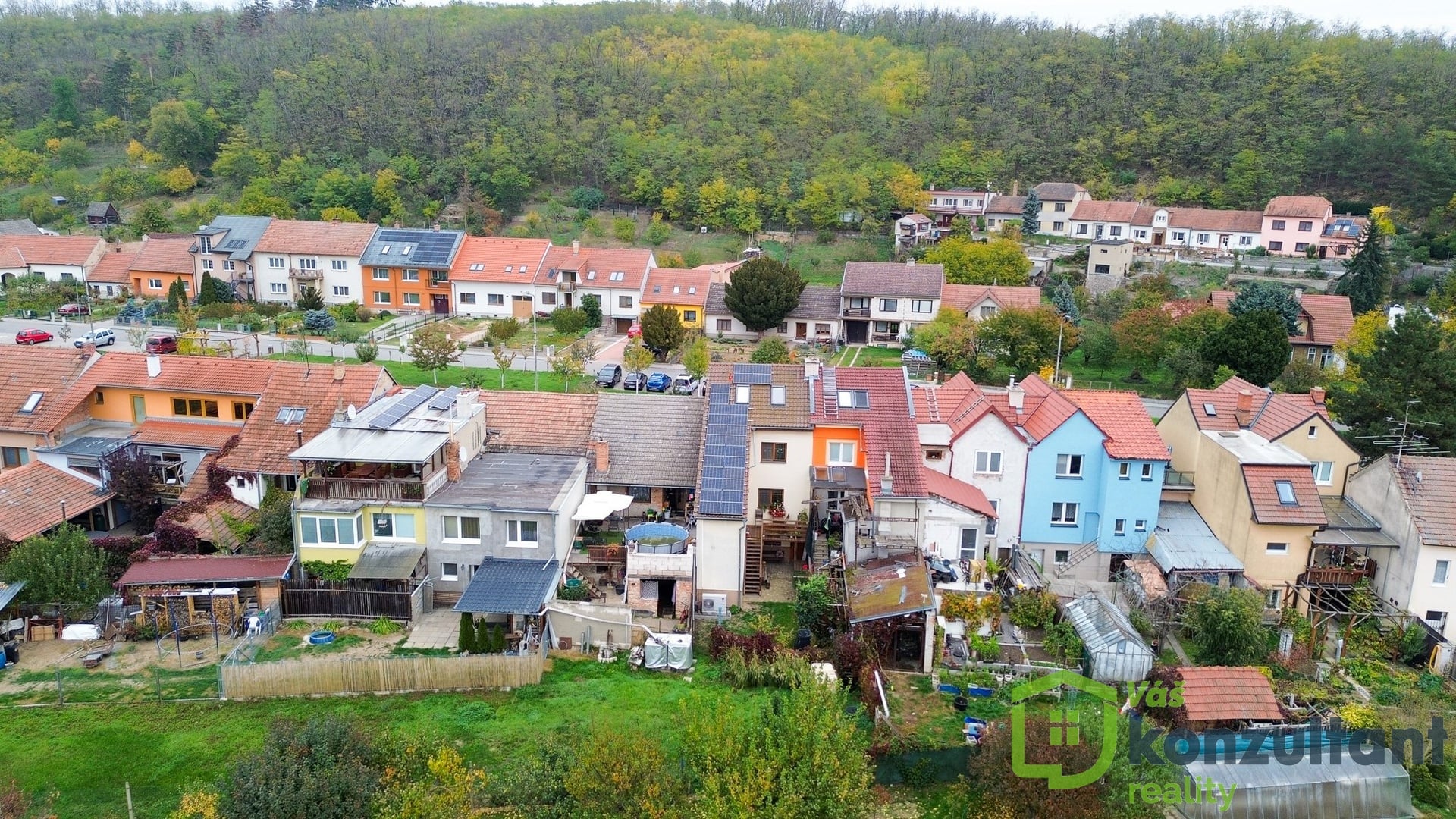 Letecký pohled na rodinný dům