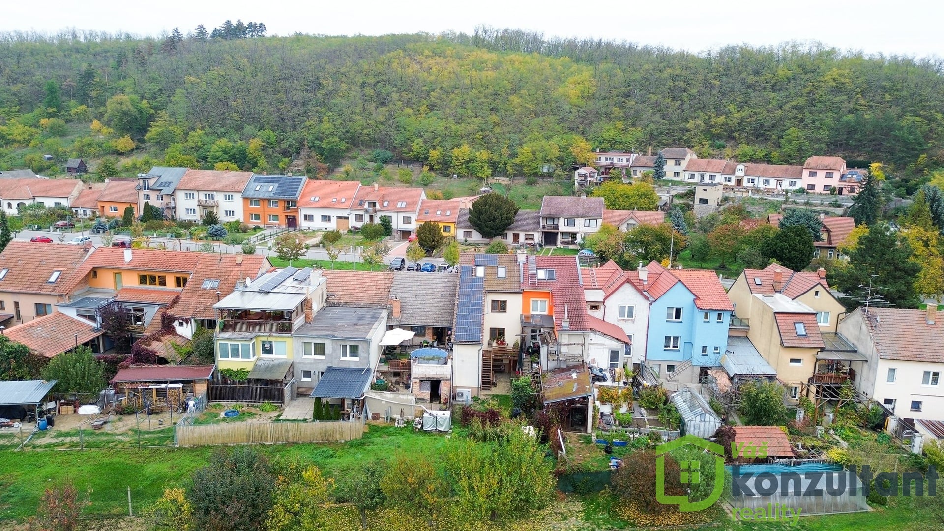 Letecký pohled na rodinný dům