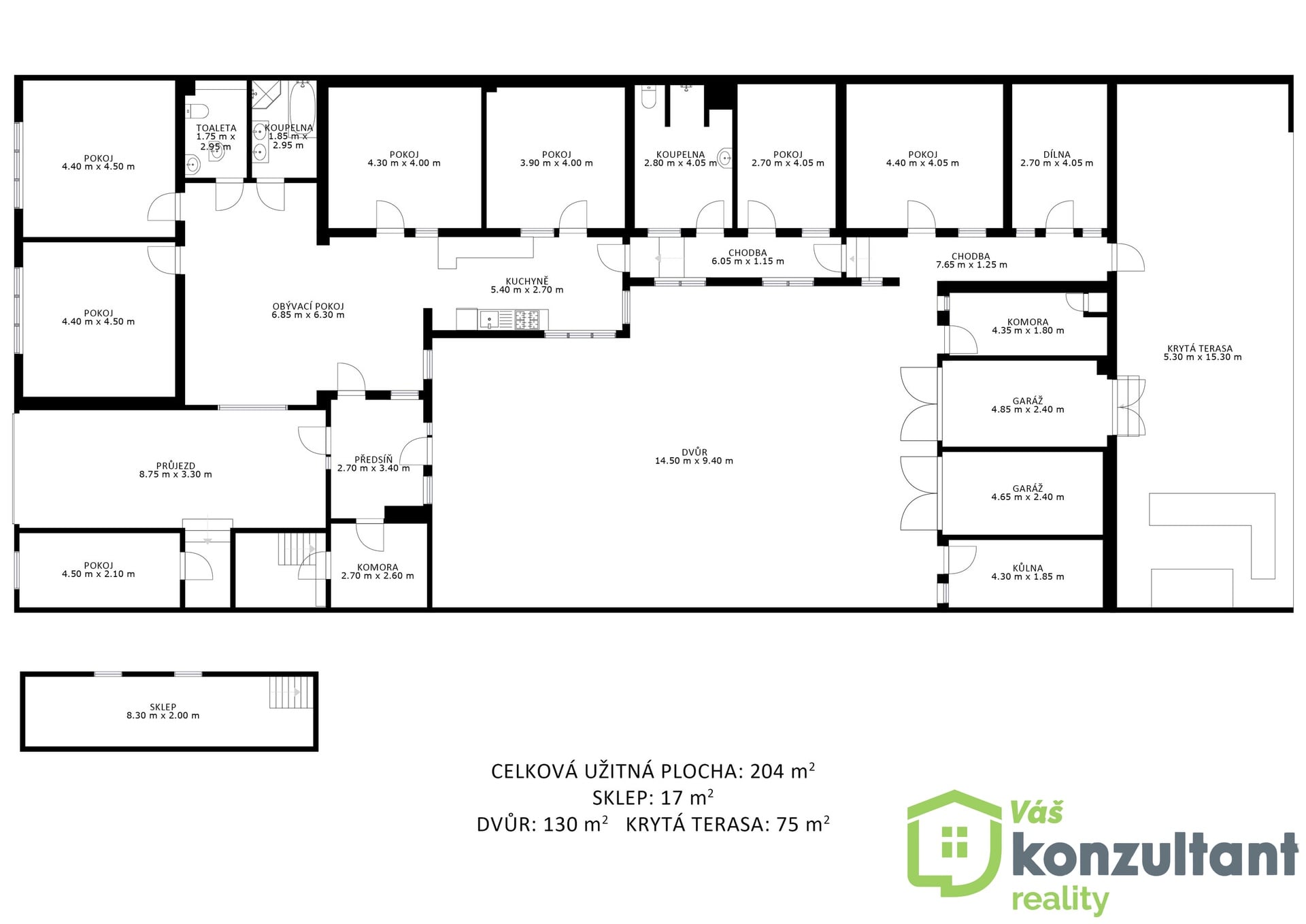 Velké Bílovice půdorys