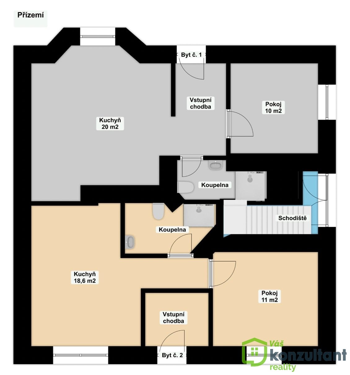 Půdorys - byt č. 1