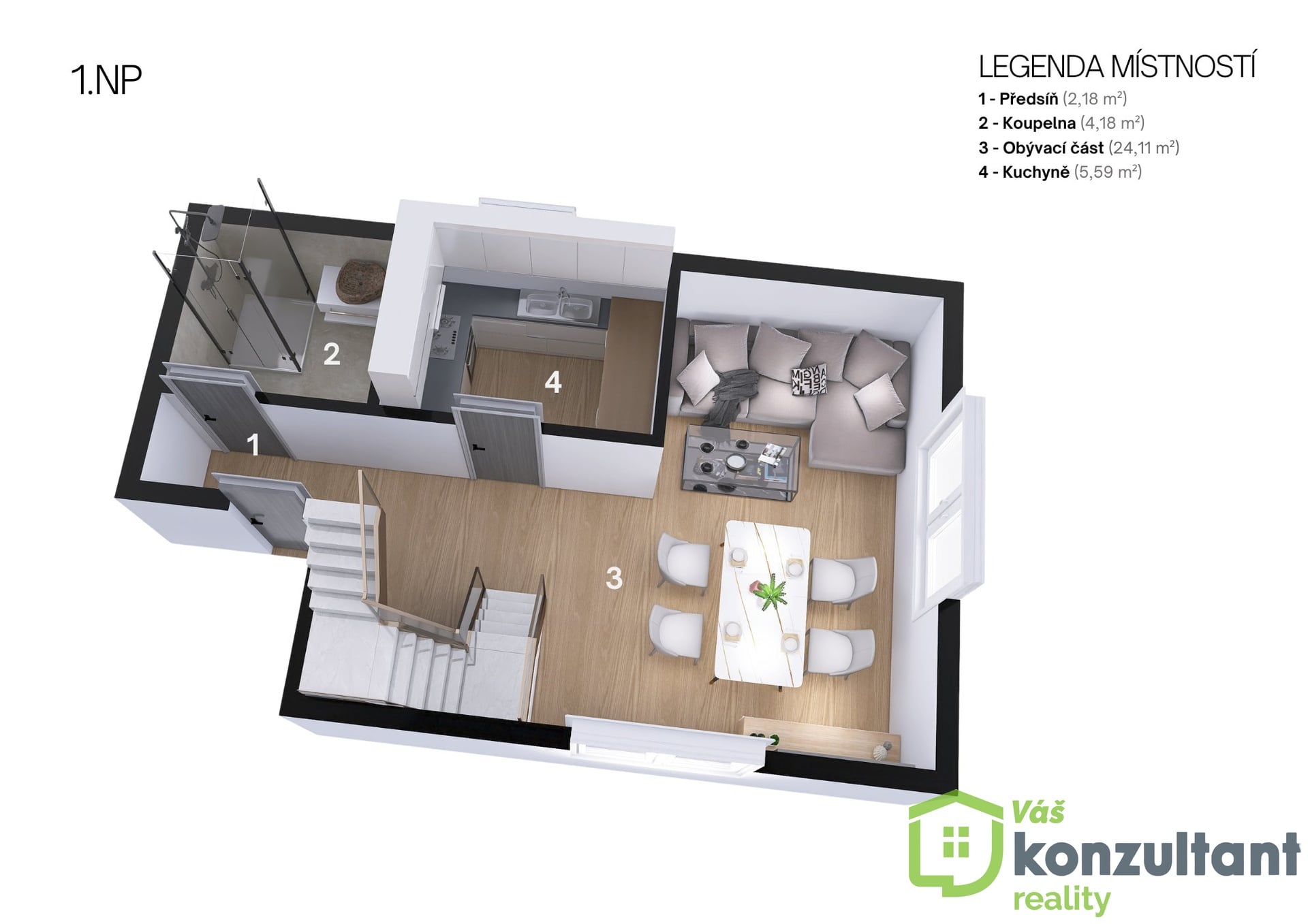 Legenda místností 1.NP