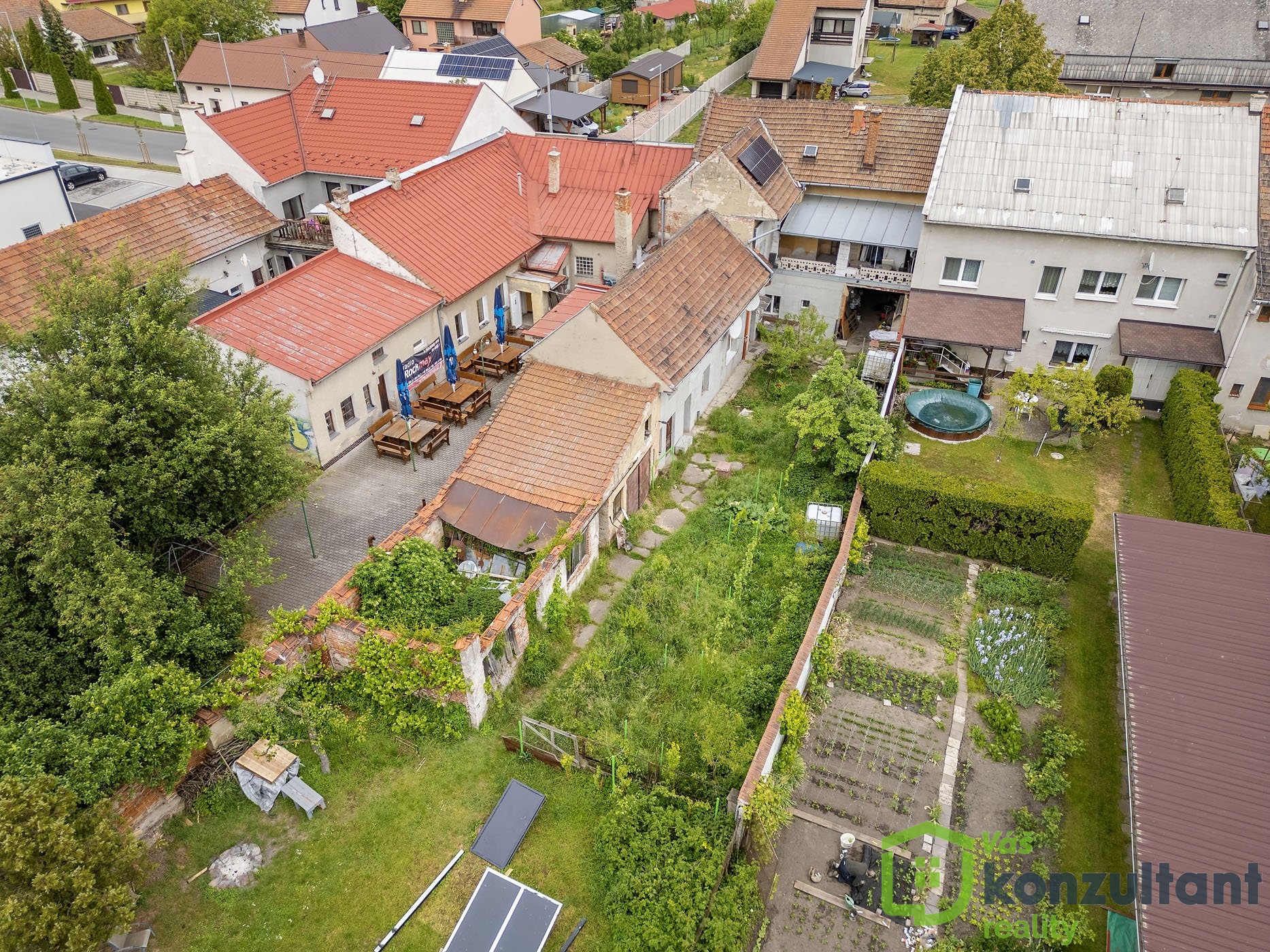 Letecký pohled na zahradu