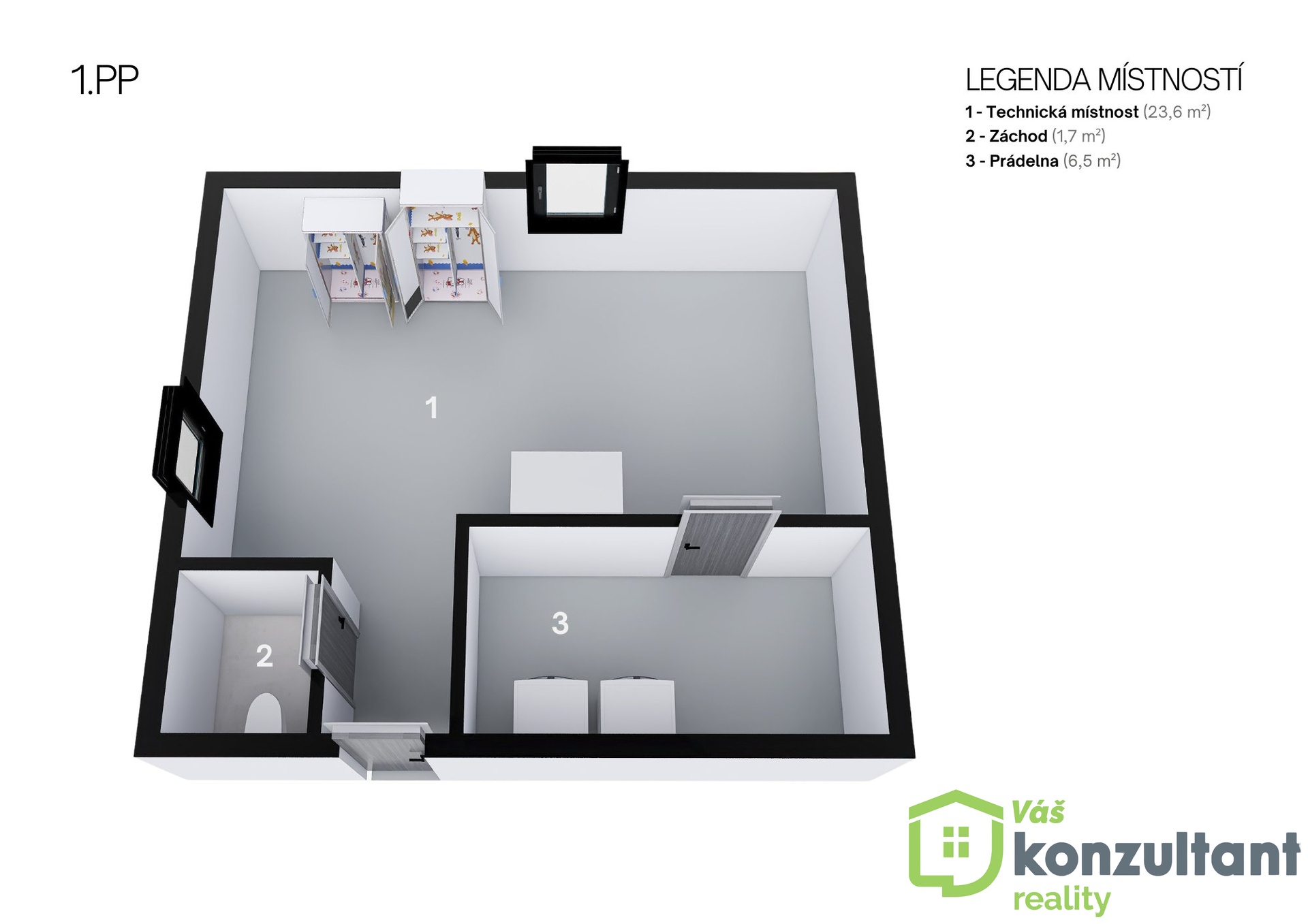 Legenda místností 1.PP