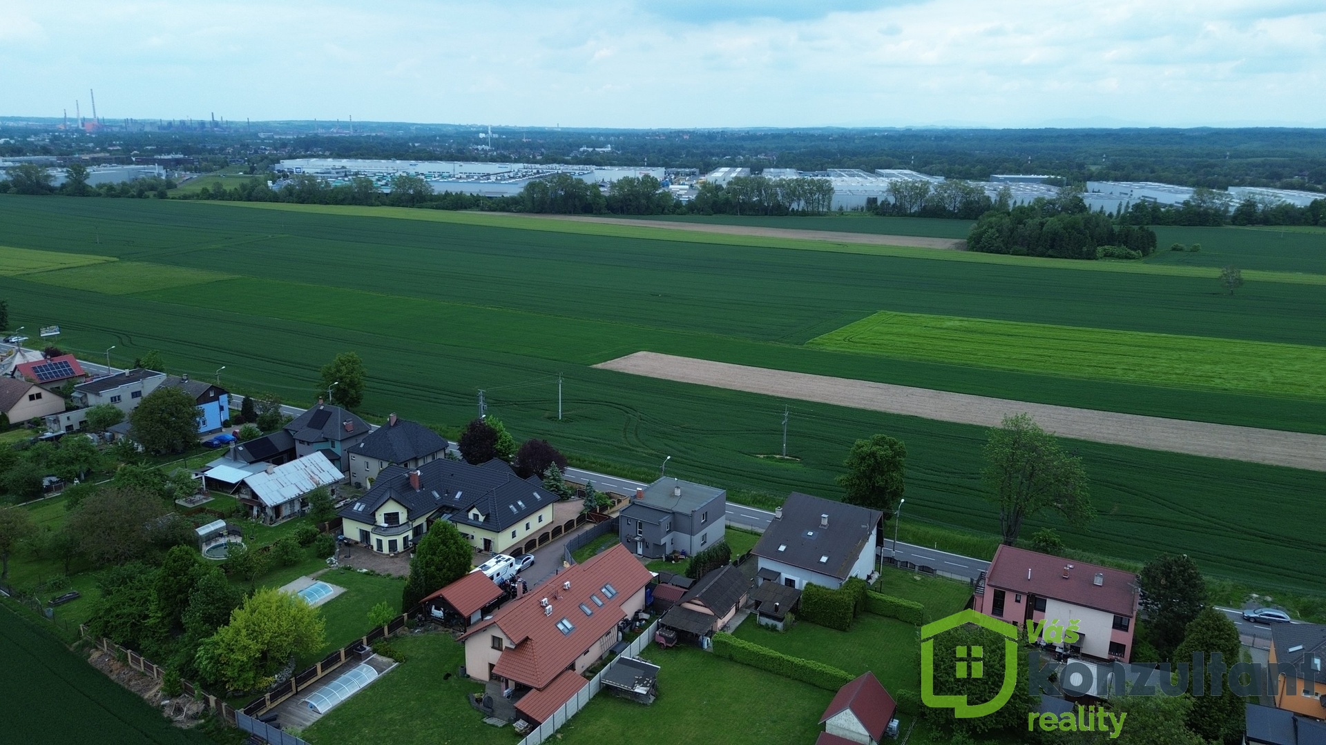 Letecký pohled na RD