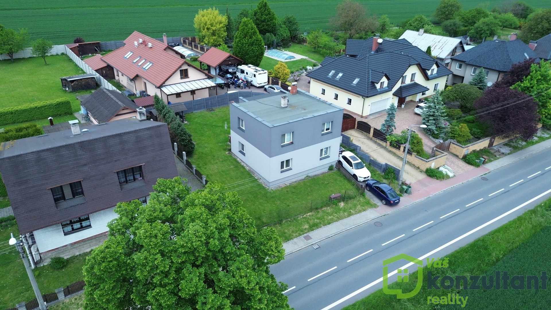 Letecký pohled na RD