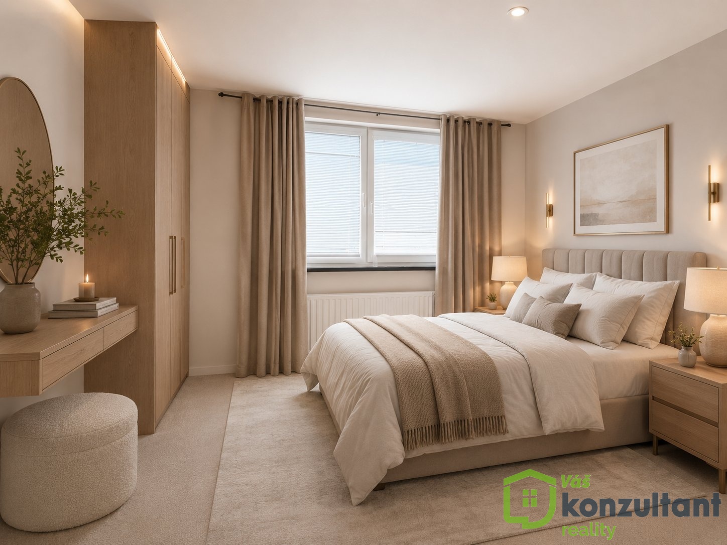 Vizualizace možného vybavení ložnice