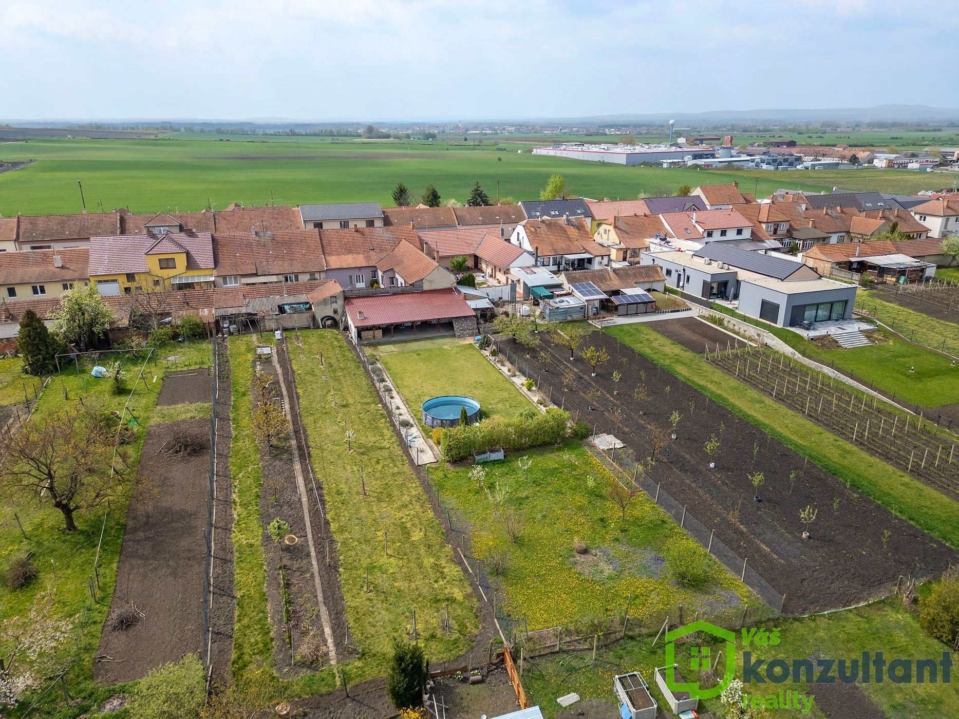 Letecký pohled na zahradu