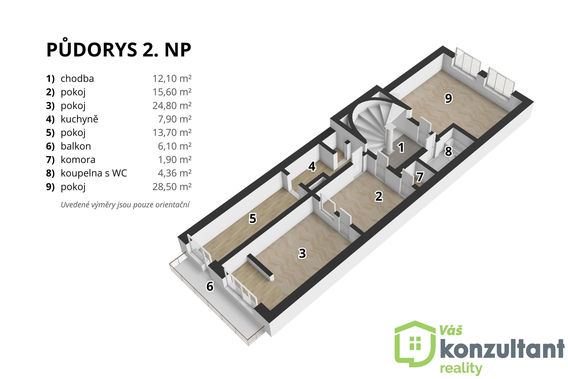 3D Půdorys 2.NP