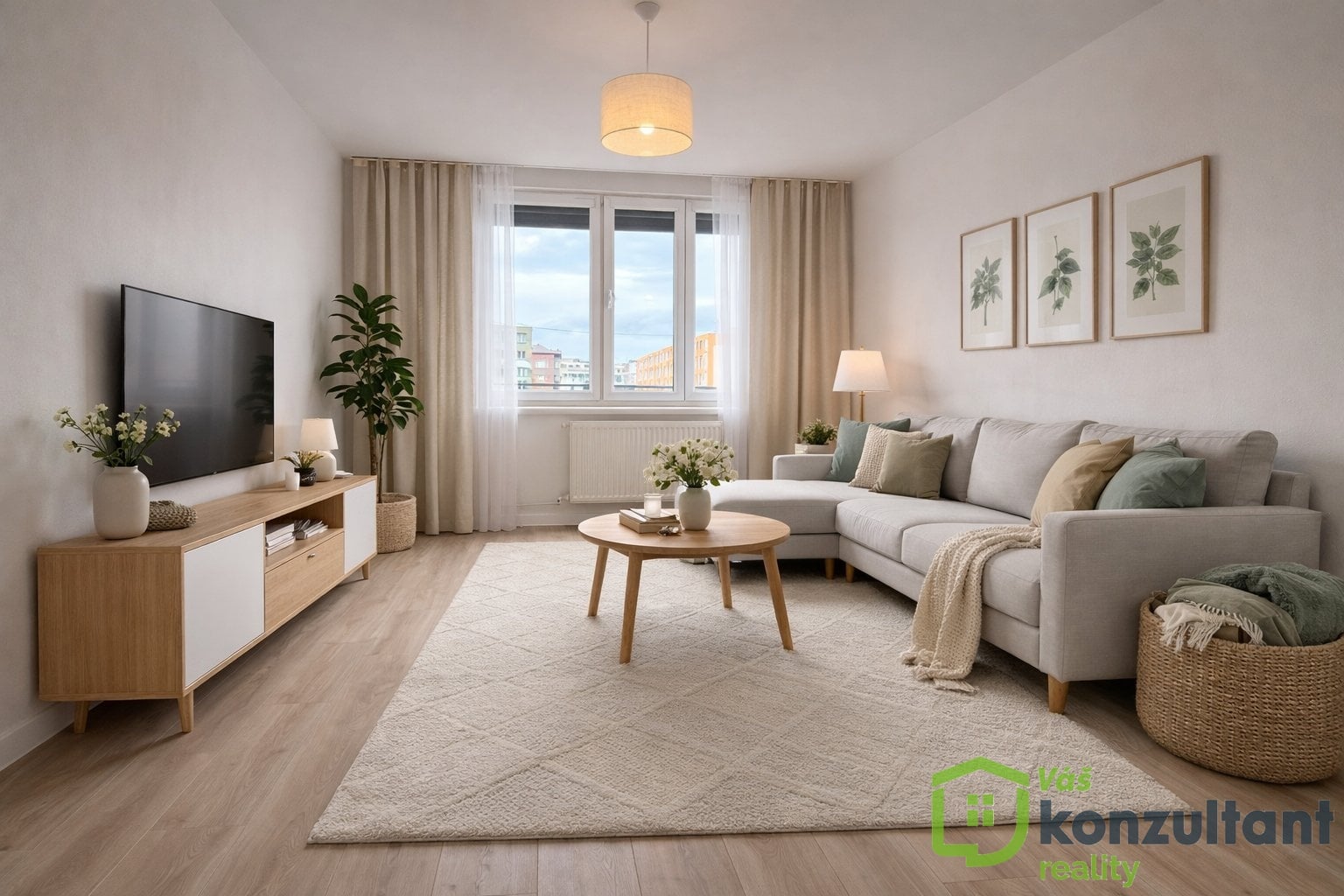 Vizualizace obývacího pokoje