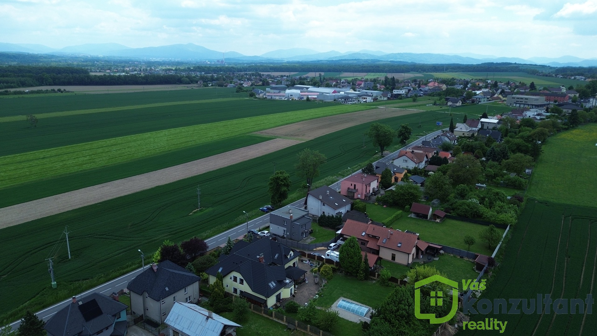 Letecký pohled na RD
