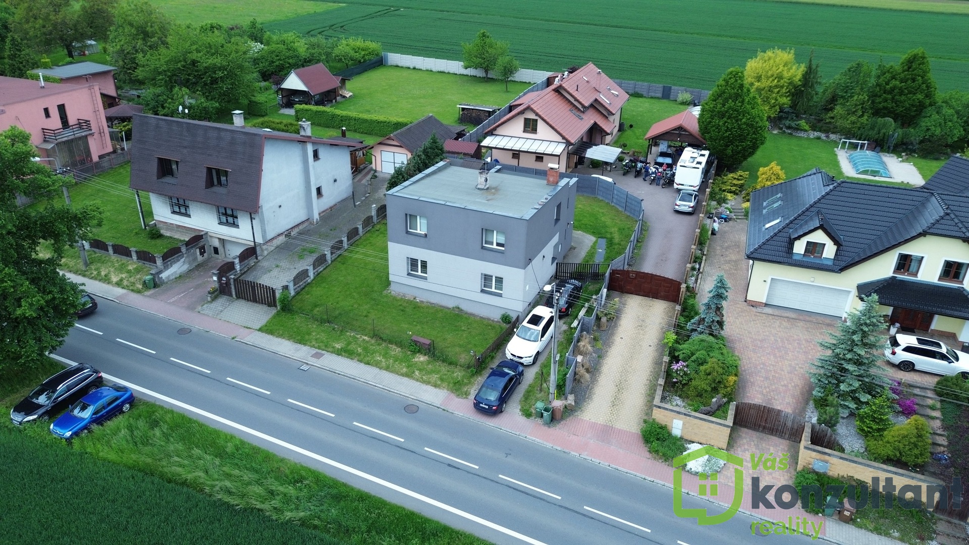 Letecký pohled na RD