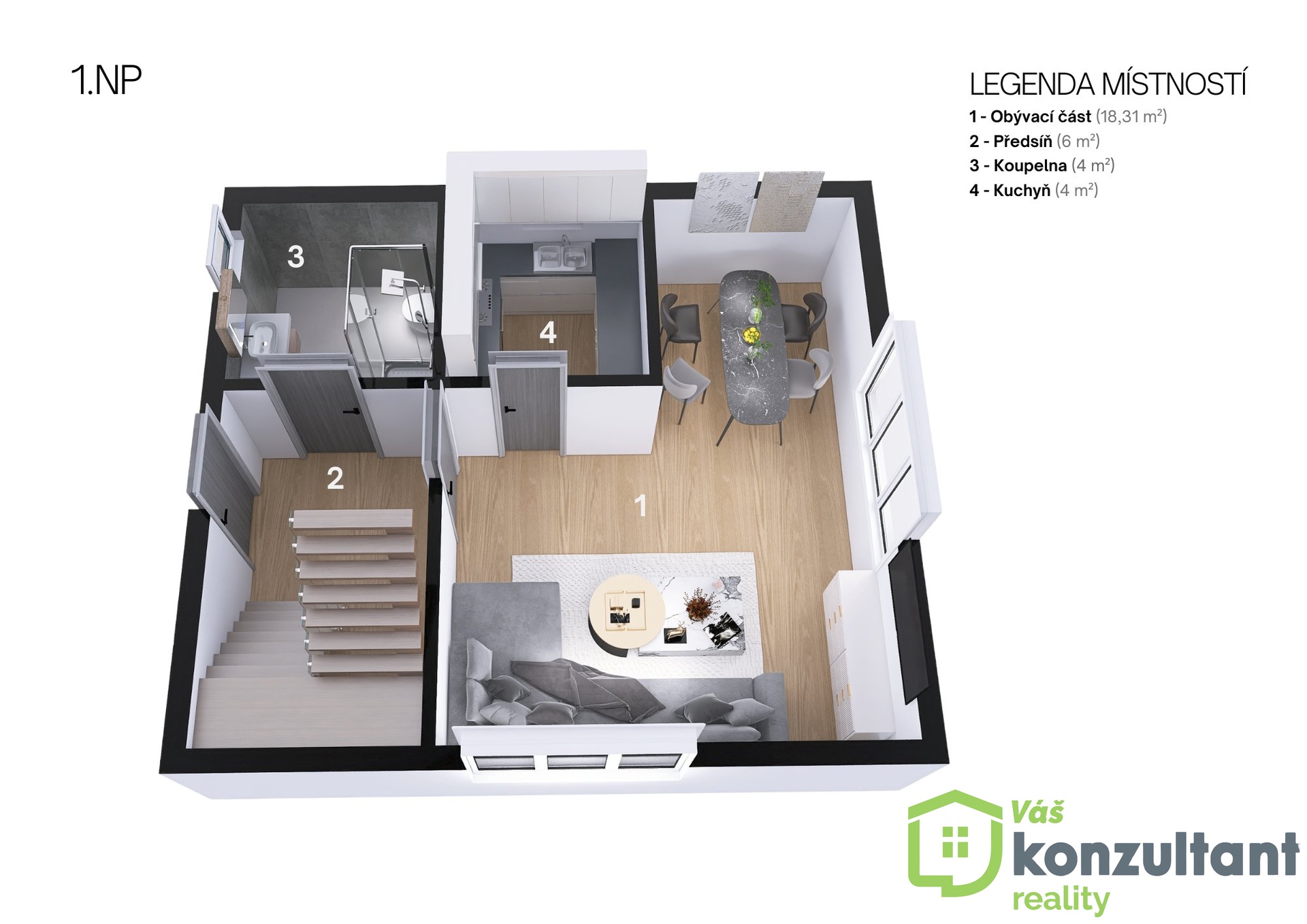 Legenda místností 1.NP