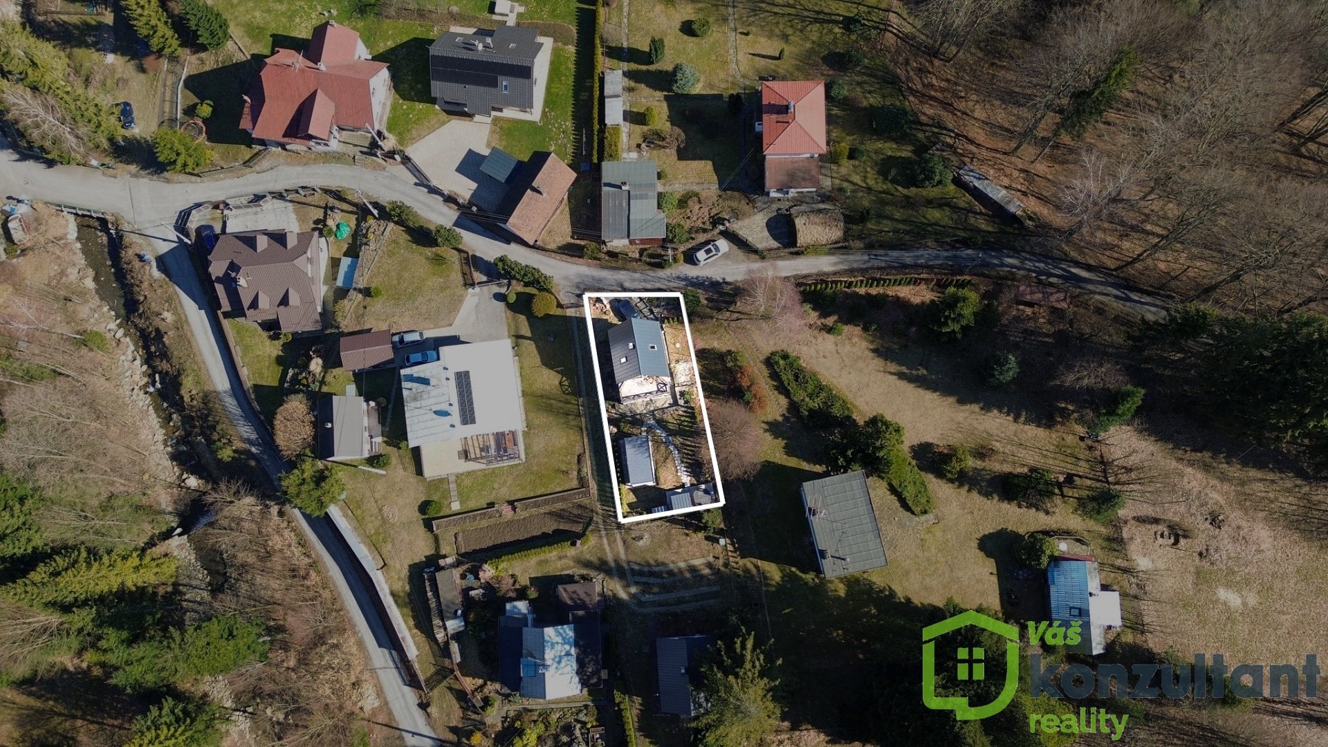 Označení pozemku chaty ev. č. 465