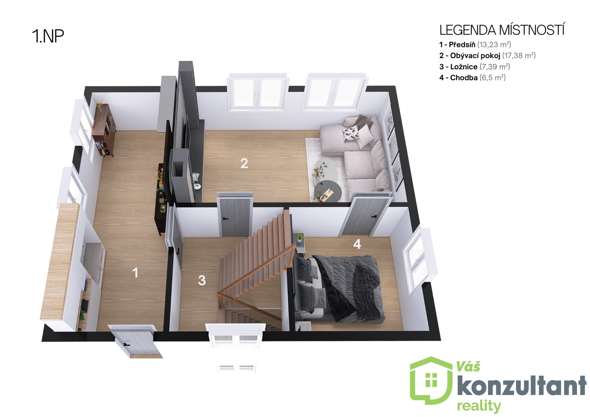 Legenda místností 1.NP