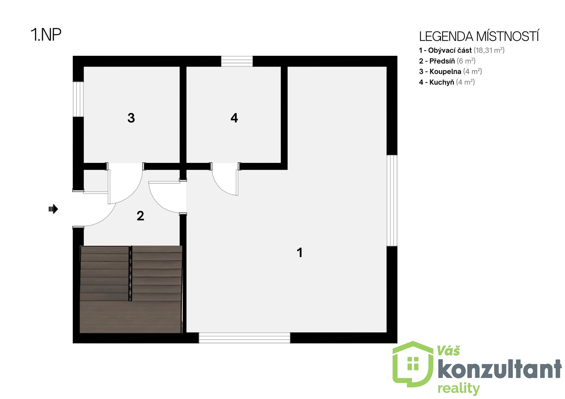 Legenda místností 1.NP