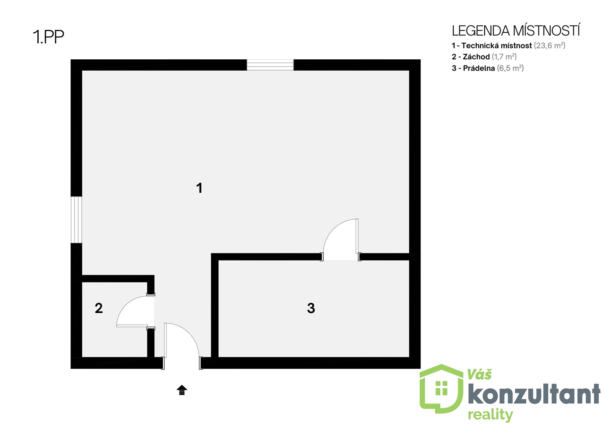 Legenda místností 1.PP
